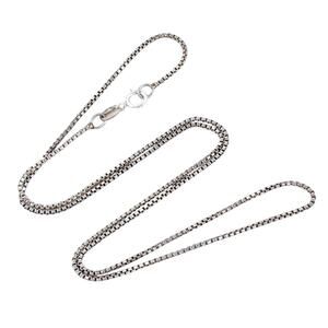 Estate Italy Sterling Silver 925 1mm Box Chain Necklace 16”